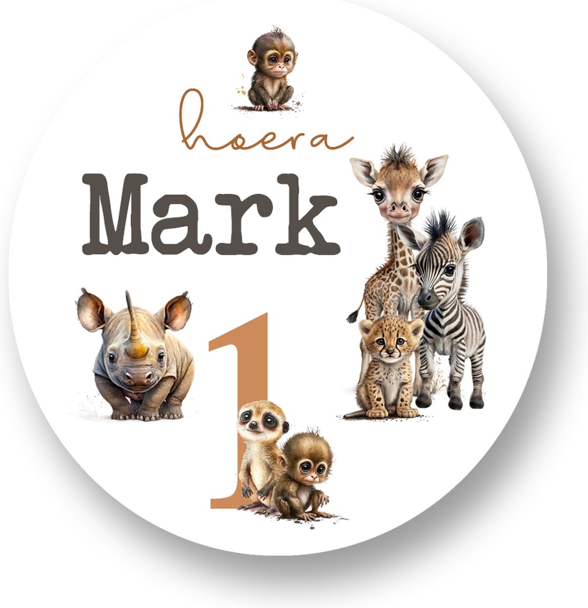 Traktatie Stickers Met Naam en Leeftijd - Safari Vriendjes - Gepersonaliseerd - Sluitstickers - Kinderfeest Traktatie - Uitdelen - Uitdeeltraktatie - Traktatiestickers Pimp Studio