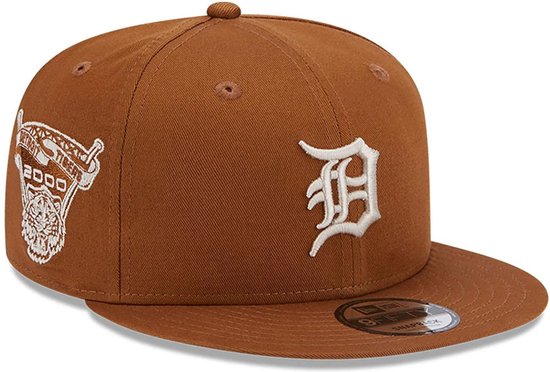 Detroit Tigers Cap - Team Side Patch - Limited Edition - Maat M/L Verstelbaar - Snapback - 9Fifty - Bruin - New Era Caps - Pet Heren - Pet Dames - Petten