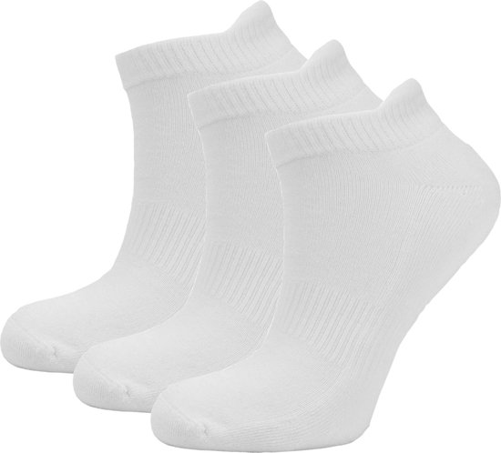 Bamboe - sneaker - sokken - 3 paar - wit - maat 38-39 - Zacht en Antibacterieel