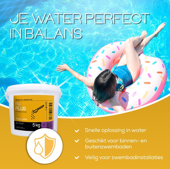 PoolCare pH plus pH plus zwembad pH+ Zwembad 5 kg Poeder bol
