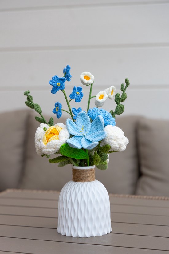 HAOSHICS Witte nepbloemen blauw boeket hortensia kunstbloemen chrysant zijden bloemen kunstmatig voor decoratie bloem centerpieces voor salontafel decor (geel HAOSHICS Witte nepbloemen blauw boeket hortensia kunstbloemen chrysant zijden bloemen kunstmatig voor decoratie bloem centerpieces voor salontafel decor (geel
