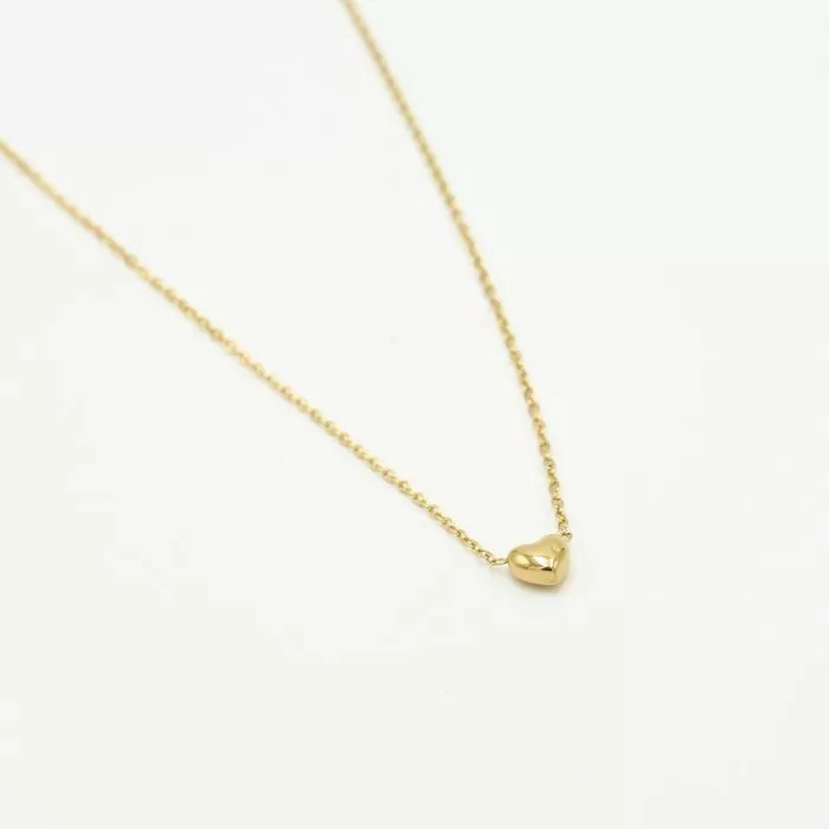 Ketting Heart - Michelle Bijoux - Ketting - 40 + 5 cm - Stainless Steel - Goud-cadeau- moederdag- valentijn- dames- trendy-kerst-sinterklaas