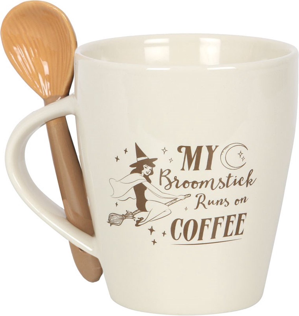 Something Different - My Broomstick runs on Coffee - Beker met lepel