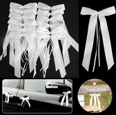 12 Kant en klare strikken wit - satijn - polyester - strik - wit - decoratie - trouwen - huwelijk - kerst - communie