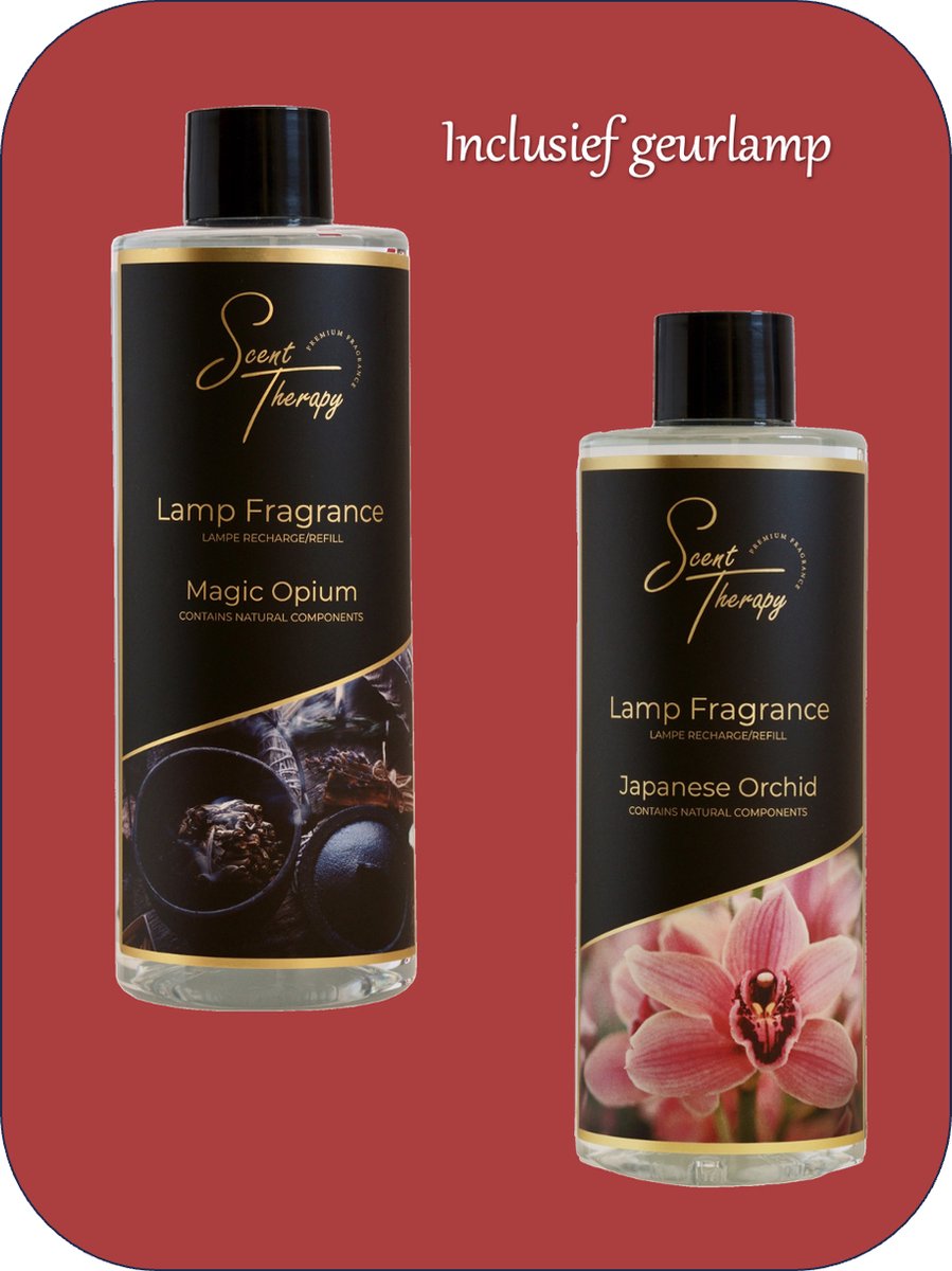 AFECTO 2x geuren - Japanse Orchidee + Magic Opium - voor alle geurlampen + geurlamp - langdurige geuren - hoogwaardige kwaliteit - laat je huis heerlijk ruiken