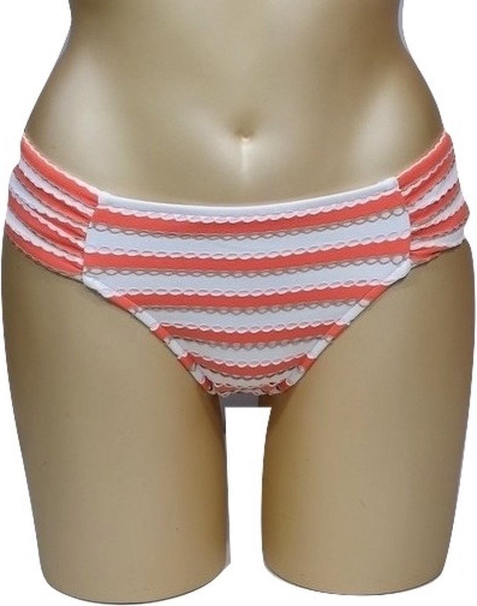 Seafolly - Coast to Coast - bikini slip - oranje wit - maat 36 / S