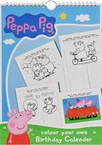 Kleur je eigen verjaardagskalender Peppa Pig