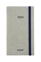 Brepols Agenda 2024 • Notavision 4t • Barista Latte • Hardcover • 9 x 16 cm • 1week/2 pagina's • Blauw