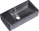 Fontaine Mia 40,5x20x10,5cm aspect marbre noir gauche sans trou pour robinetterie