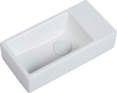 Fontaine Mia 40,5x20x10,5cm blanc mat avec bouchon de vidange à droite sans trou pour robinet