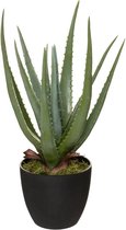 Atmosphera Aloe vera kunstplant in pot van cement 42 cm - Nepplanten