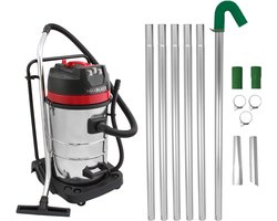 Maxblast - Dakgootreinigingssysteem 80L Nat & Droog Stofzuiger & 7,2m Dakgoot Stofzuigerstangenset Lange Reikwijdte Afvoerbuiszuiger - 1.2m - 7.2m - Industrieel