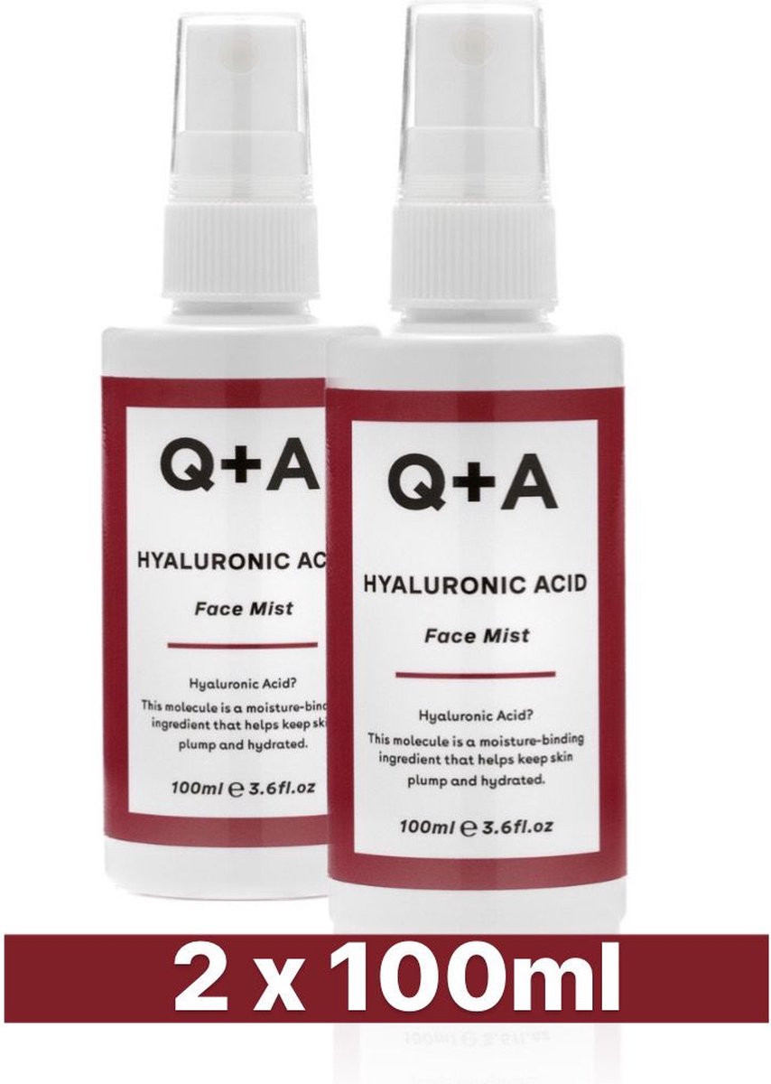 Q+A Skincare Hyaluronic Acid Face Mist - 2 x 100 ml - Voordeelverpakking