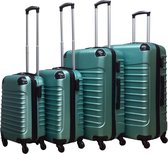 Kofferset Vierkant Travelerz 4-delig ABS - Licht groen