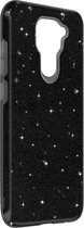 Geschikt voor Xiaomi Redmi Note 9 hoes Glitter Verwisselbaar Semi-rigide Zwart