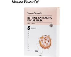 VIBRANT GLAMOUR Retinol Sheet Masker Set 5 Stuks – Anti-Aging Gezichtsmasker tegen Fijne Lijntjes &…