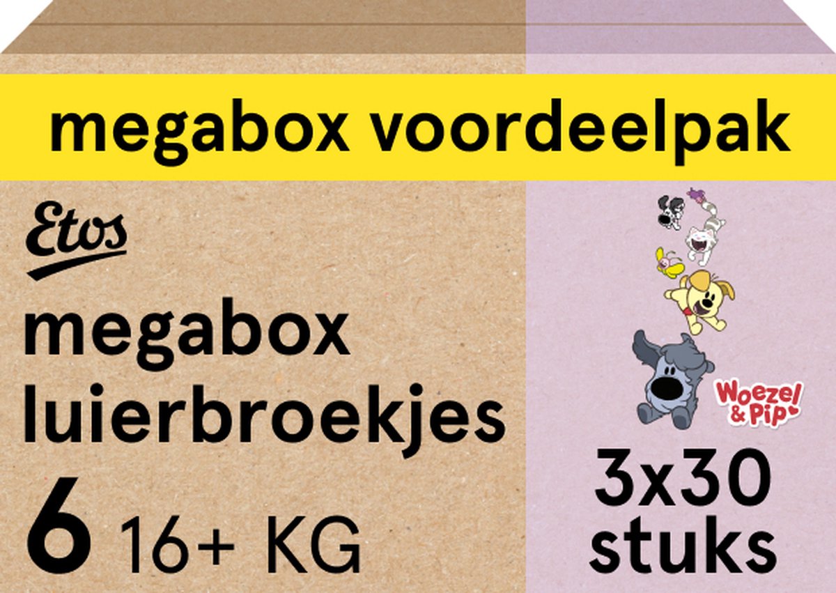 Etos Luierbroekjes - Megabox - Maat 6 - 16+ kg - 90 stuks (3 x 30 stuks) - Etos