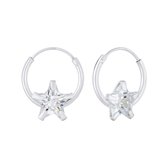 Boucles d'oreilles en argent | Boucles d'oreilles avec pendentif | Boucles d'oreilles en argent, étoile de cristal