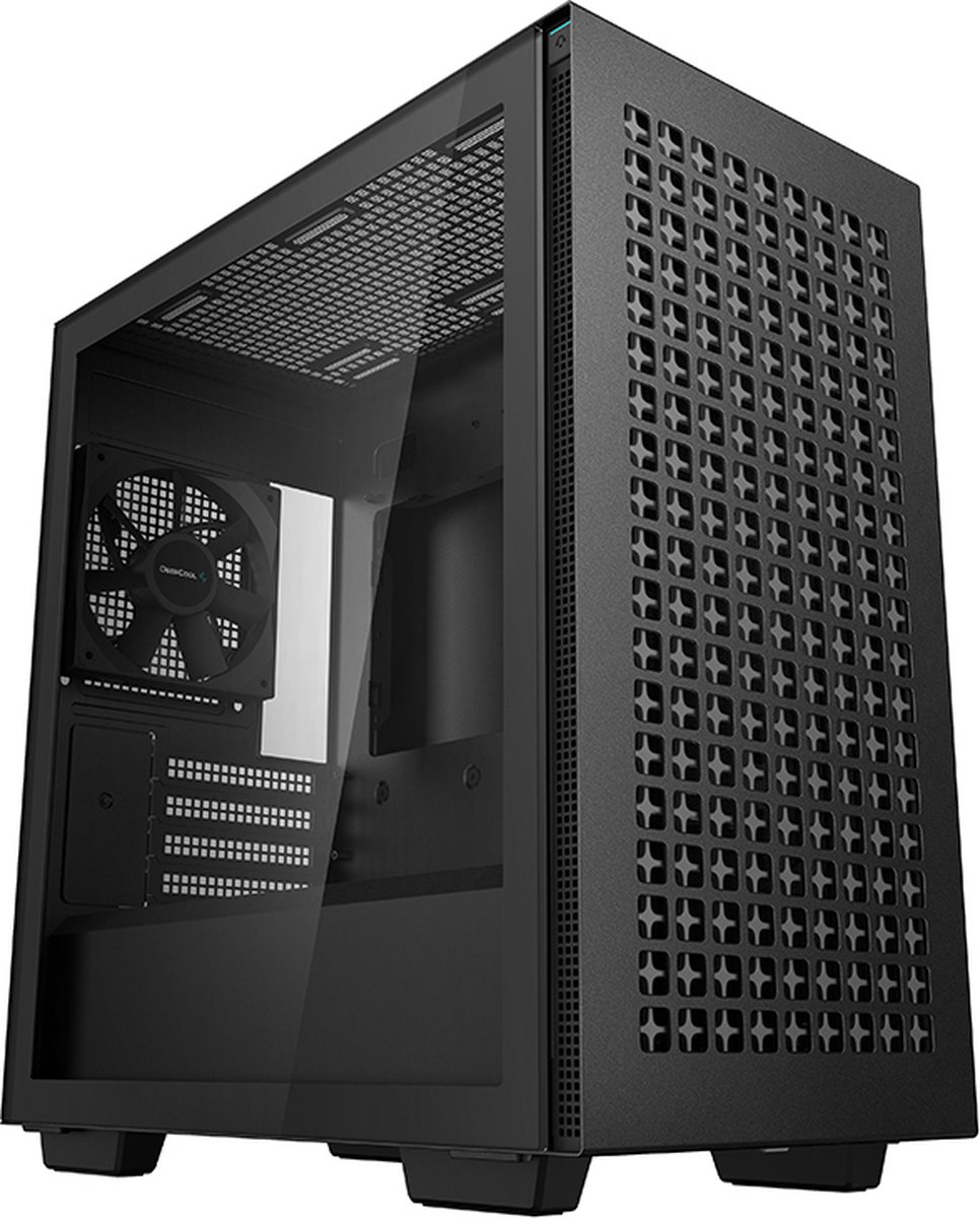 DeepCool CH370, Mini Tower, PC, Zwart, micro ATX, Mini-ITX, ABS, Staal, Gehard glas, Multi