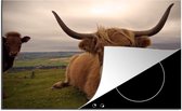 KitchenYeah® Inductie beschermer 81x52 cm - Schotse Hooglander - Dieren - Berg - Kookplaataccessoires - Afdekplaat voor kookplaat - Inductiebeschermer - Inductiemat - Inductieplaat mat