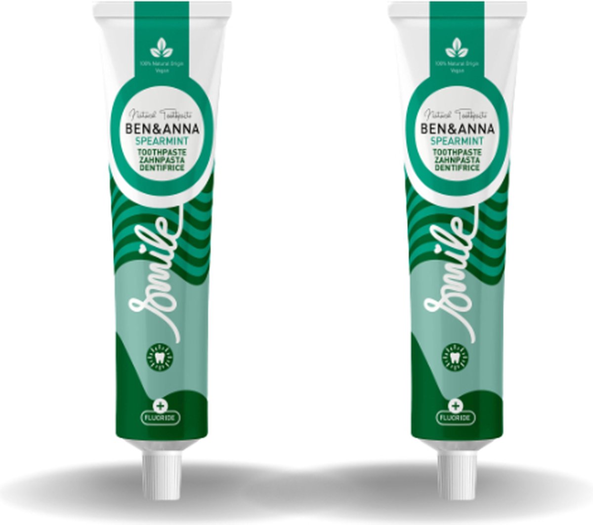 BEN&ANNA - Toothpaste Smile with Fluoride Spearmint - 75ml - 2 Pak