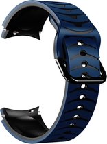 Siliconen bandje - geschikt voor Samsung Galaxy Watch 6 / Watch 6 Classic / Watch 5 / Watch 5 Pro / Watch 4 / Watch 4 Classic - donkerblauw-zwart