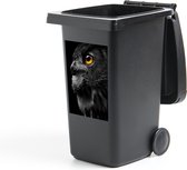 Autocollant pour conteneur Chouette - Vogel - Zwart - Portrait - 40x60 cm - Autocollant Kliko