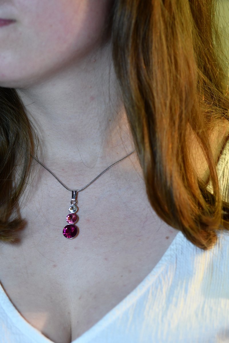 CORFU' Collier Handgemaakte - Italiaans design met SWAROVSKI ELEMENTS™ Ketting 45 cm - Lengte 4 cm x 1 cm - Juweel van gerhodineerd materiaal.