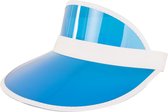 Verkleed zonneklep/sunvisor - voor volwassenen - blauw/wit - Carnaval hoed