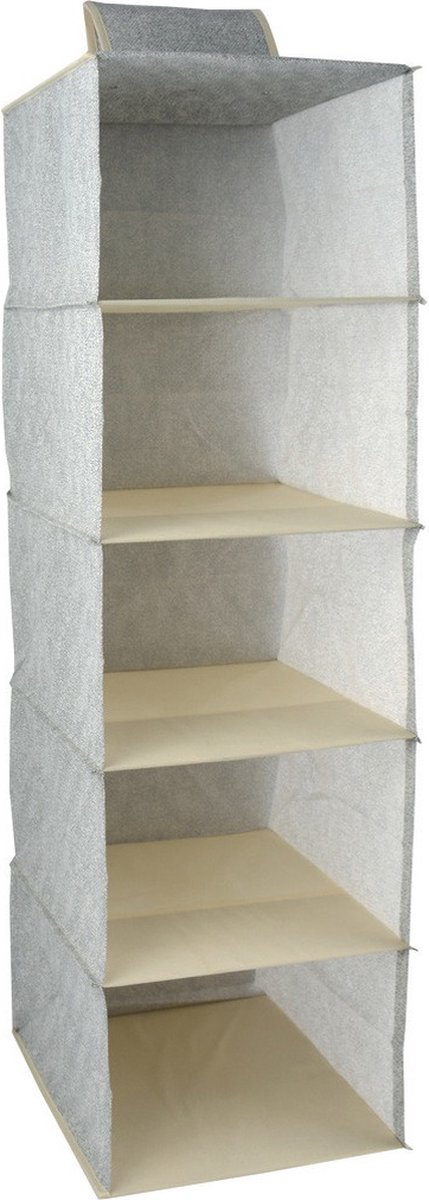 MSV kast organizer - hangend - 5 vakken - 28 x 28 x 95 cm - grijs