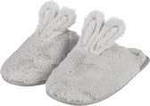 Apollo - Instap pantoffels dames - Grijs - Bunny - Maat 37/38 - Pantoffels dames - Sloffen dames - Pantoffels dames maat 37
