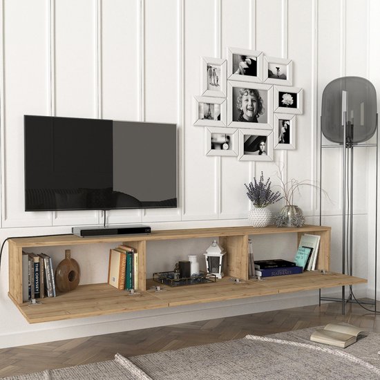 Tv-meubel Vihti zwevend 180x31x29,5 cm eiken