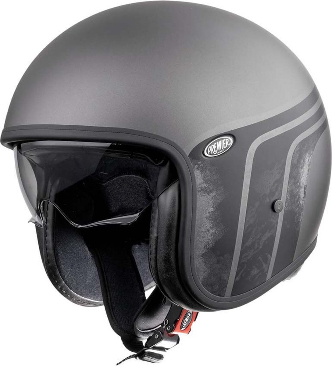 Premier Helmets 23 Vintage Btr 17 Bm 22.06 Jet Helm Zwart,Grijs M