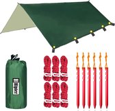 Camping Tent Tarp 3 m x 4 m Tarp voor Hangmat Lichtgewicht Zonbescherming UV-bescherming Waterdicht Multifunctioneel Tentzeil voor Outdoor Wandelen (donkergroen)
