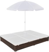 vidaXL-Loungebed-met-parasol-poly-rattan-bruin