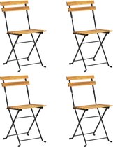 vidaXL Chaises bistrot pliantes Bistro 4 pcs bois d'acacia massif