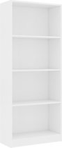 vidaXL-Boekenkast-met-4-schappen-60x24x142-cm-bewerkt-hout-wit