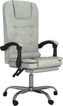 vidaXL - Kantoorstoel - massage - verstelbaar - fluweel - lichtgrijs