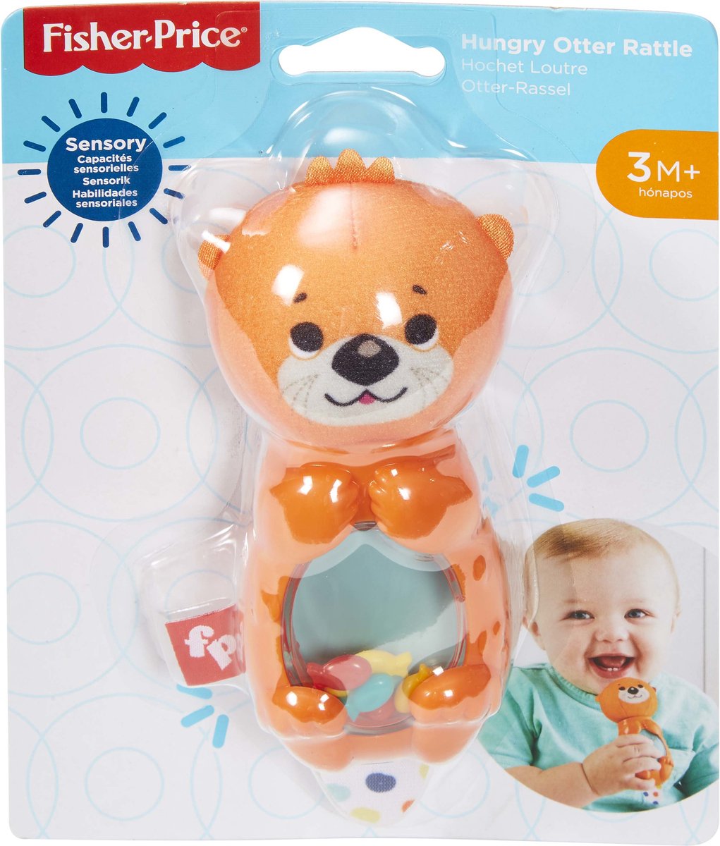 Fisherprice - Hongerige otter rammelaar - Stimmuleerd de zintuigen en de motoriek - vanaf 3 Maanden