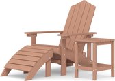 vidaXL Chaise de jardin Adirondack avec repose-pieds et table HDPE Marron