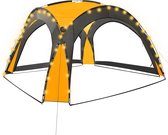 vidaXL Tente de fête avec LED et 4 parois latérales 3,6x3,6x2,3 m Jaune