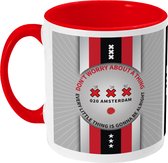 Ajax Mok - Bob Marley 3 - Koffiemok - Amsterdam - 020 - Voetbal - Beker - Koffiebeker - Theemok - Rood - Limited Edition