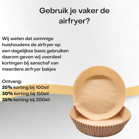Airfryer Bakpapier- Airfryer Bakpapier 25cm- Airfryer Bakpapier XXL- Eco Friendly- Airfryer Bakpapier Rond- 50stuks- Non Stick- Bakpapier- Airfryer Accessoire- Hete Lucht friteuse Bakjes- Geschikt Voor Phillips, Princess en Alle Andere Airfryers