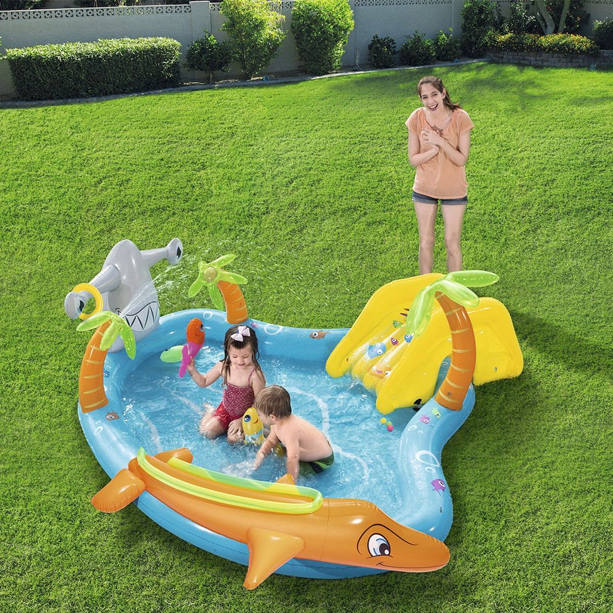 Bol.com Bestway Speelzwembad Zeedieren - 280x257x87cm aanbieding