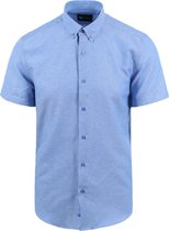 Suitable - Short Sleeve Overhemd Blauw - Heren - Maat XXL - Regular-fit