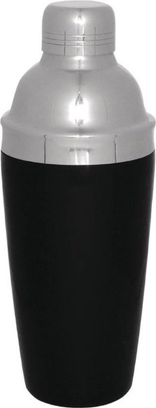 Cocktailshaker Blackjack – RVS – Zwart – Ø 9,5 x H 22 cm