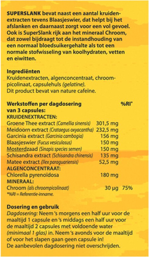 Bloem Superslank - 100 capsules - Voedingssupplement - Bloem