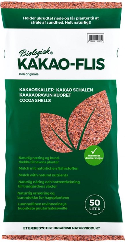 Hoe kun je eco-vriendelijk en effectief onkruid verwijderen 17 Biologische cacaodoppen (50ltr) - Cacao geurende bodembedekker - Organische bodemverbeteraar