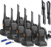 Professionele Walkie Talkie Set -2 Multic Zaklampen & 8 BF-888S Handheld Walkie Talkies met Oortelefoons en Draagbare Signaalversterkende Antenne - Perfect voor Kinderen en Volwassenen onderweg