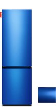 NUNKI LARGECOMBI-FBMET Combi Bottom Koelkast, E, 198+66l, Blue Metalic Gloss Front